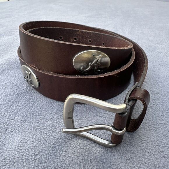 University Alabama Crimson Tide Zep-Pro Full Grain Leather Belt Men’s 46 Brown - Picture 4 of 6